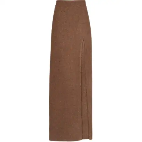 MIU MIU Casual Long Skirts Women's Coffee Moderate Long Pencil Skirt