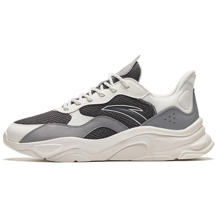 Anta Millennial Generation Cushioning Slip Resistant Low top Casual Shoes Men's Gray White