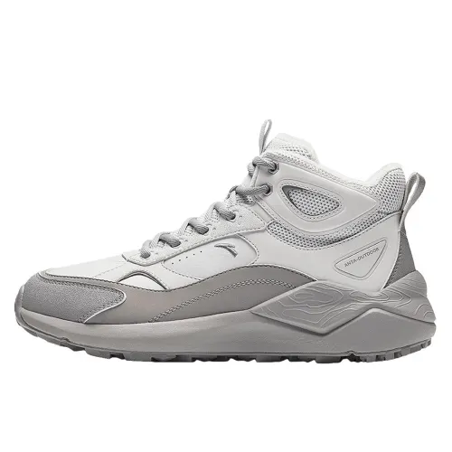 Anta Life Collection Comfortable Fleece Lined Slip Resistant Thermal High top Casual Shoes Women's White Gray