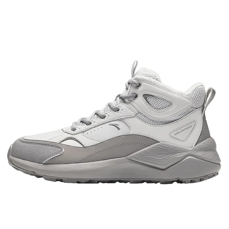 Anta Life Collection Comfortable Fleece Lined Slip Resistant Thermal High top Casual Shoes Women's White Gray