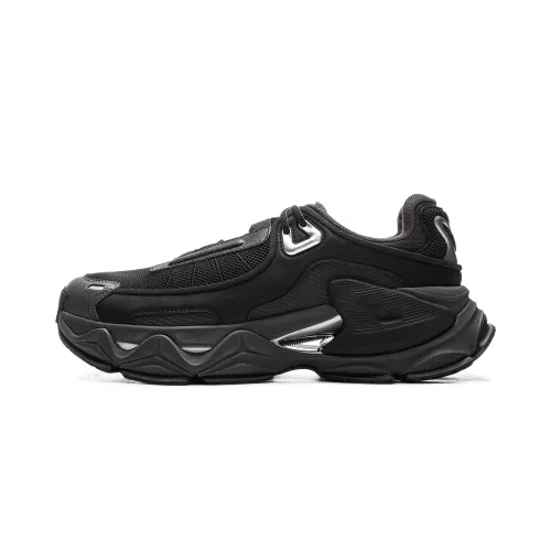 Li Ning Slip Resistant Abrasion Resistant Low top Casual Shoes Men's Black Gray