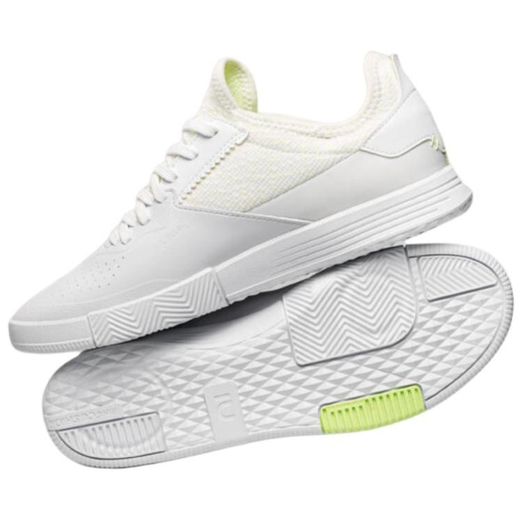 DECATHLON Classic IC/in Cushioning Abrasion Resistant Cushioning, Wear Resistant Soccer Shoes Unisex White Yellow