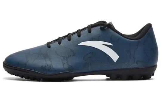 Anta TF Turf Artificial Turf Slip Resistant Abrasion Resistant Soccer Shoes Men's Blue