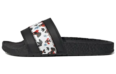 Philip Colbert X adidas originals Adilette Core Black Footwear White