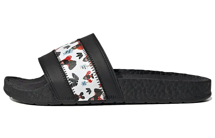 Philip Colbert X adidas originals Adilette Core Black Footwear White