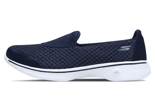 Skechers Go Walk 4 Fabric Cushioning Abrasion Resistant Breathable Low top Casual Shoes Women's Blue White