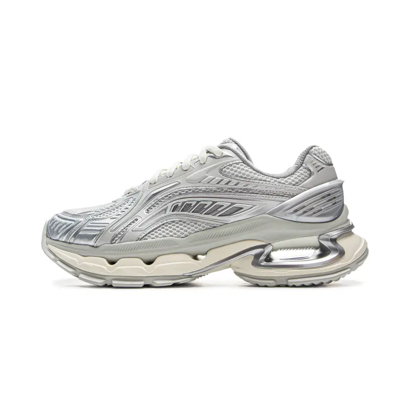 Li Ning Furious Rider BOW Slip Resistant Abrasion Resistant Low top Casual Shoes Men's White Silver