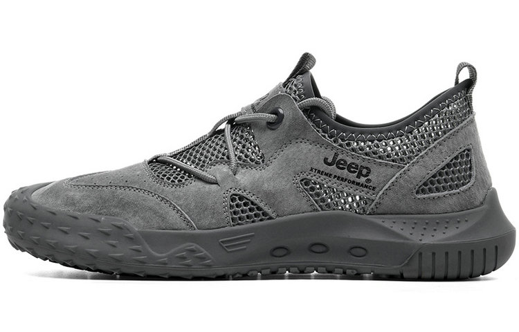 Jeep Pigskin, Textile Low top Casual Shoes Men's Gray
