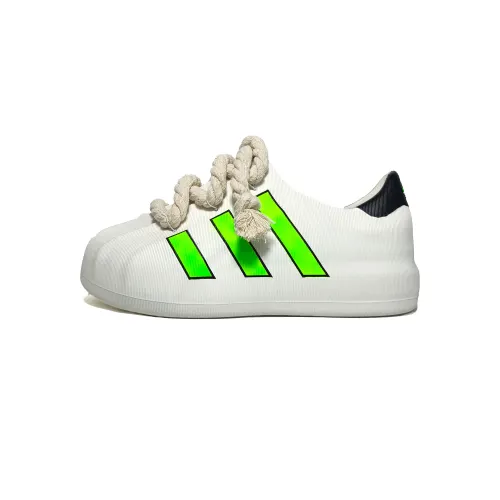 Adidas Originals AdiFOM Superstar Neon Green Slip Resistant Abrasion Resistant Low top Casual Shoes Unisex Green