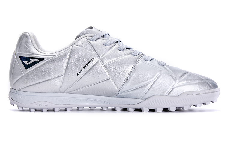 Joma TF Turf Artificial Turf Kangaroo Leather Slip Resistant Abrasion Resistant Soccer Shoes Men’s Silver