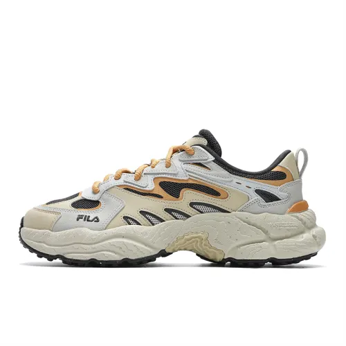 FILA Fern Sneakers Cushioning, Wear Resistant Low top Casual Shoes Men's Silver Brown