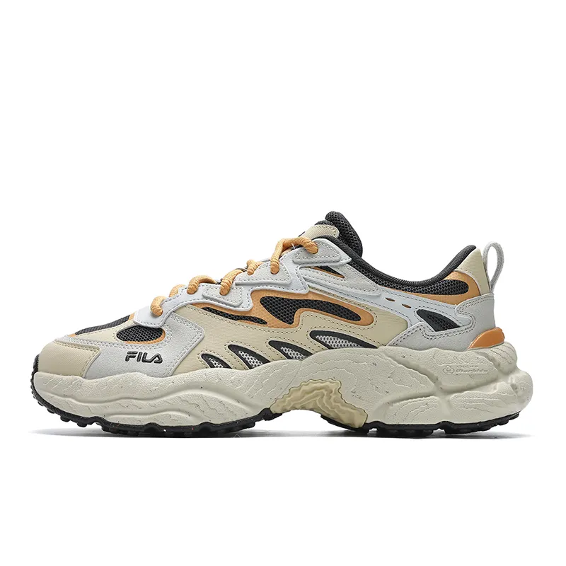FILA Fern Sneakers Cushioning, Wear Resistant Low top Casual Shoes Men's Silver Brown