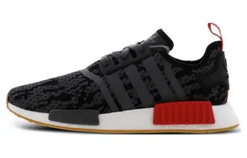 Adidas Nmd R1 Black Grey Red Gum Foot Locker Exclusive