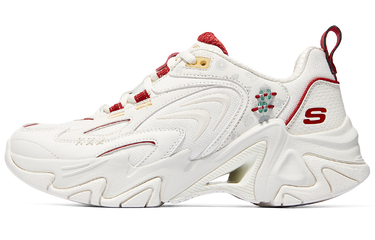 Женские кроссовки Skechers Stamina V3 (бело-красные)
