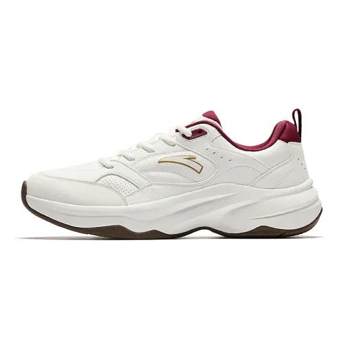 Anta ACE 2 Cushioning Height Increasing Abrasion Resistant Slip Resistant Low top Casual Shoes Men's White Red