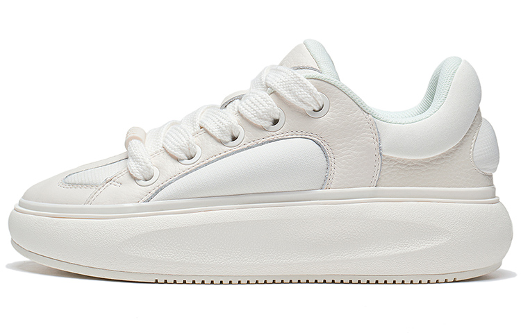 Li Ning Yun You C4D Leather Low top Casual Shoes Women's Ecru