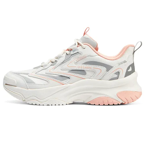 Skechers Street Mantle Moon Shoes Textile, Synthetic Leather Low top Casual Shoes Women's White Pink