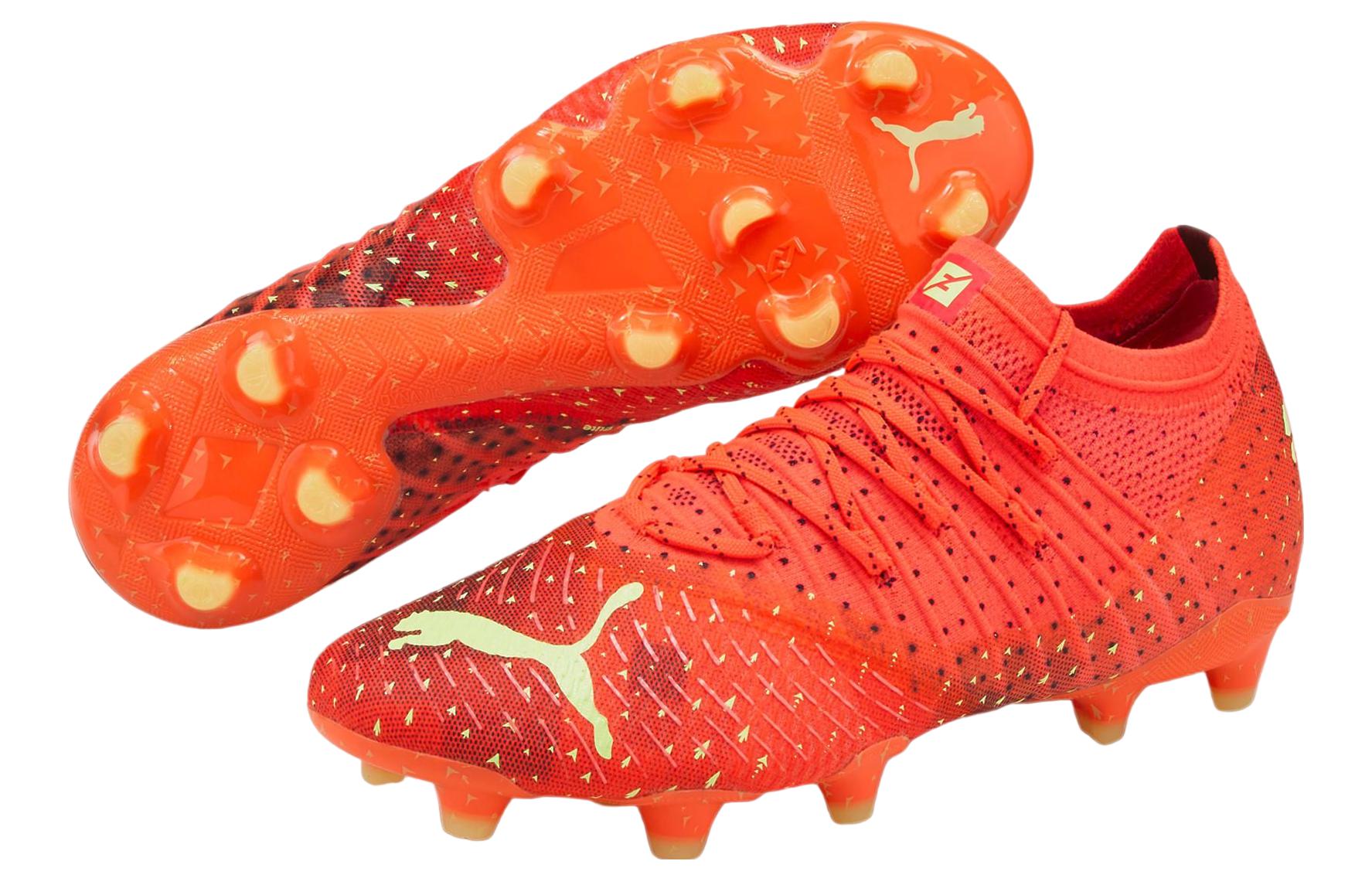 Женские бутсы PUMA Future 1.4 FG/AG (оранжево-желтые) — Оранжевый / жёлтый — фото 5