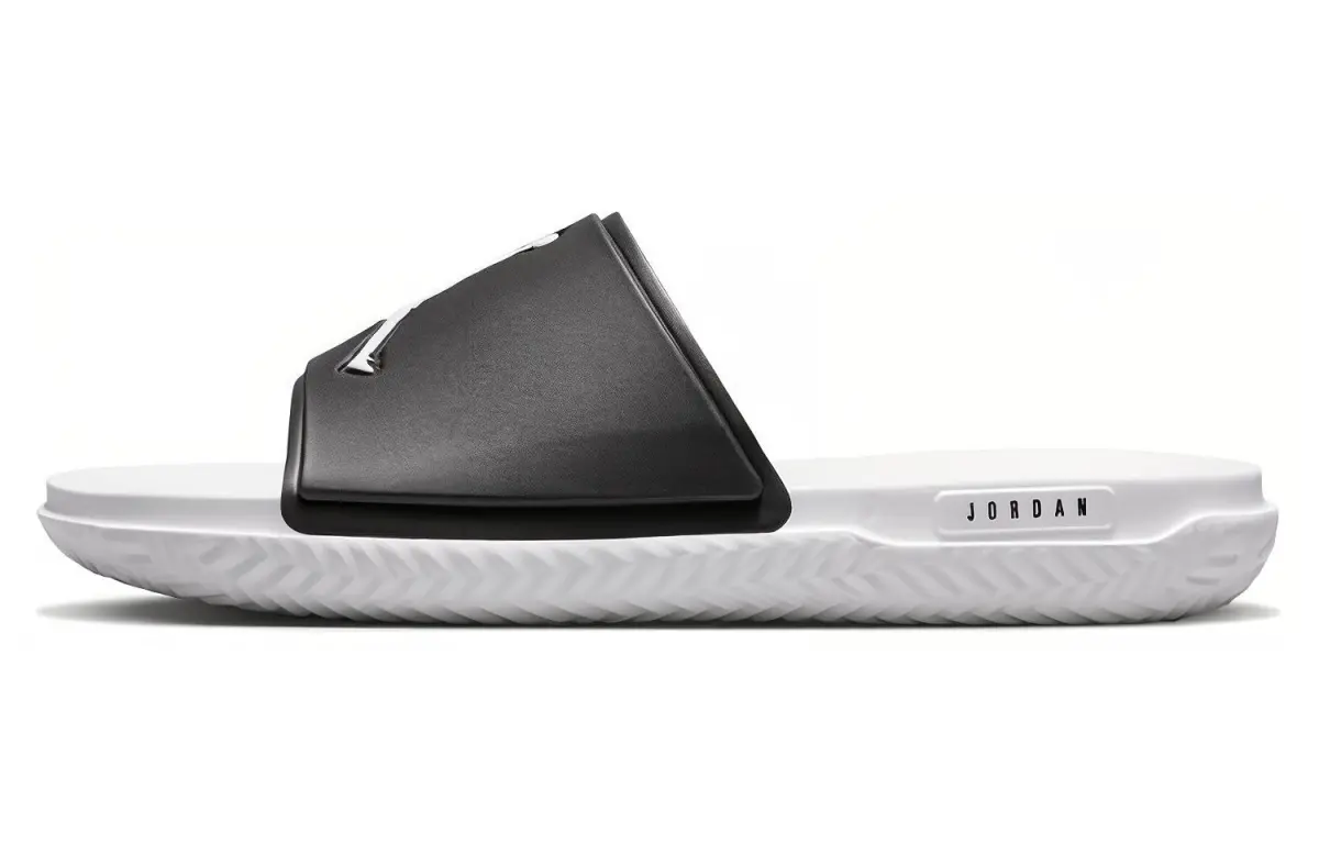 Jordan Jumpman Slide Foam Sole Slip Resistant Slide Slippers Men's White Black