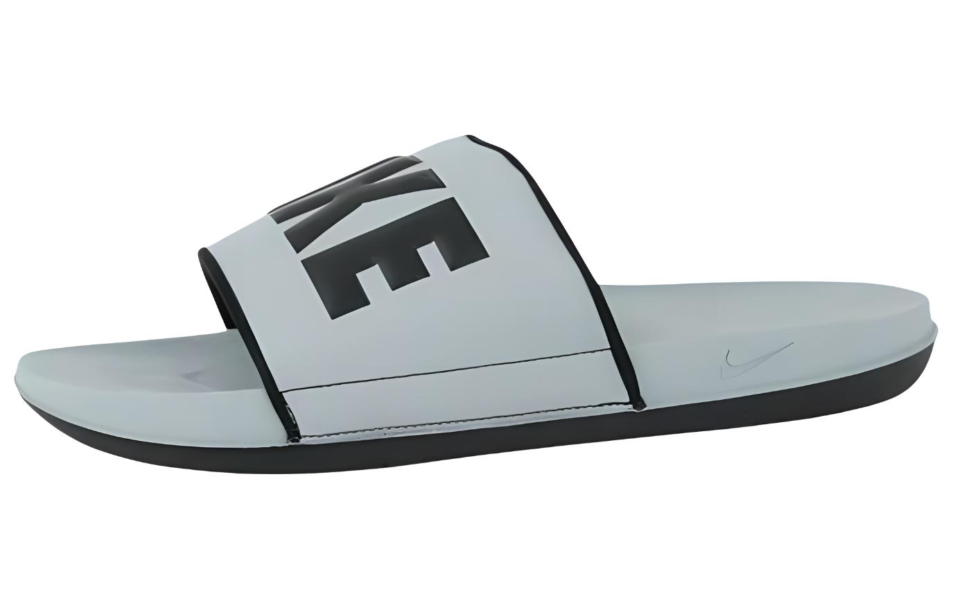 Nike Offcourt Rubber Sole Slip Resistant Odor Resistant Slide Slippers Men's Gray Black