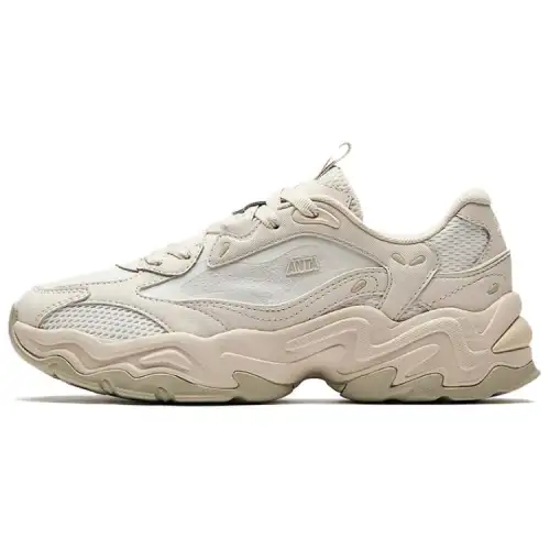 Anta Cushioning Lightweight Height Increasing Low top Casual Shoes Women's Beige