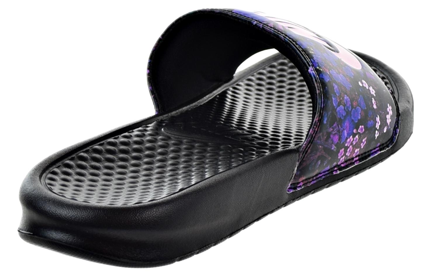 Женские шлепанцы Nike Benassi (черно-фиолетовые) — фото 4