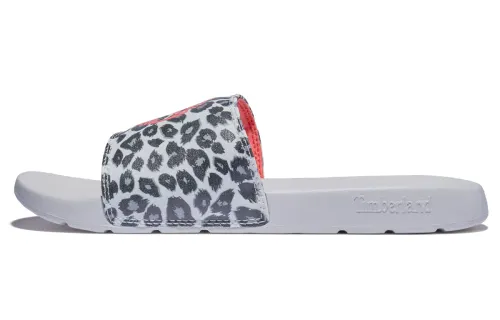 Timberland Playa Slide Slippers Unisex Black/White Leopard Print