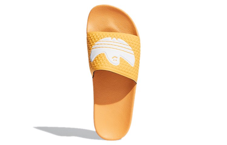 Шлепанцы adidas originals Shmoofoil (желто-белые) — фото 5