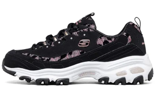 Skechers D'Lites 1.0 Mesh, Leather Low top Casual Shoes Women's Black Rose Gold