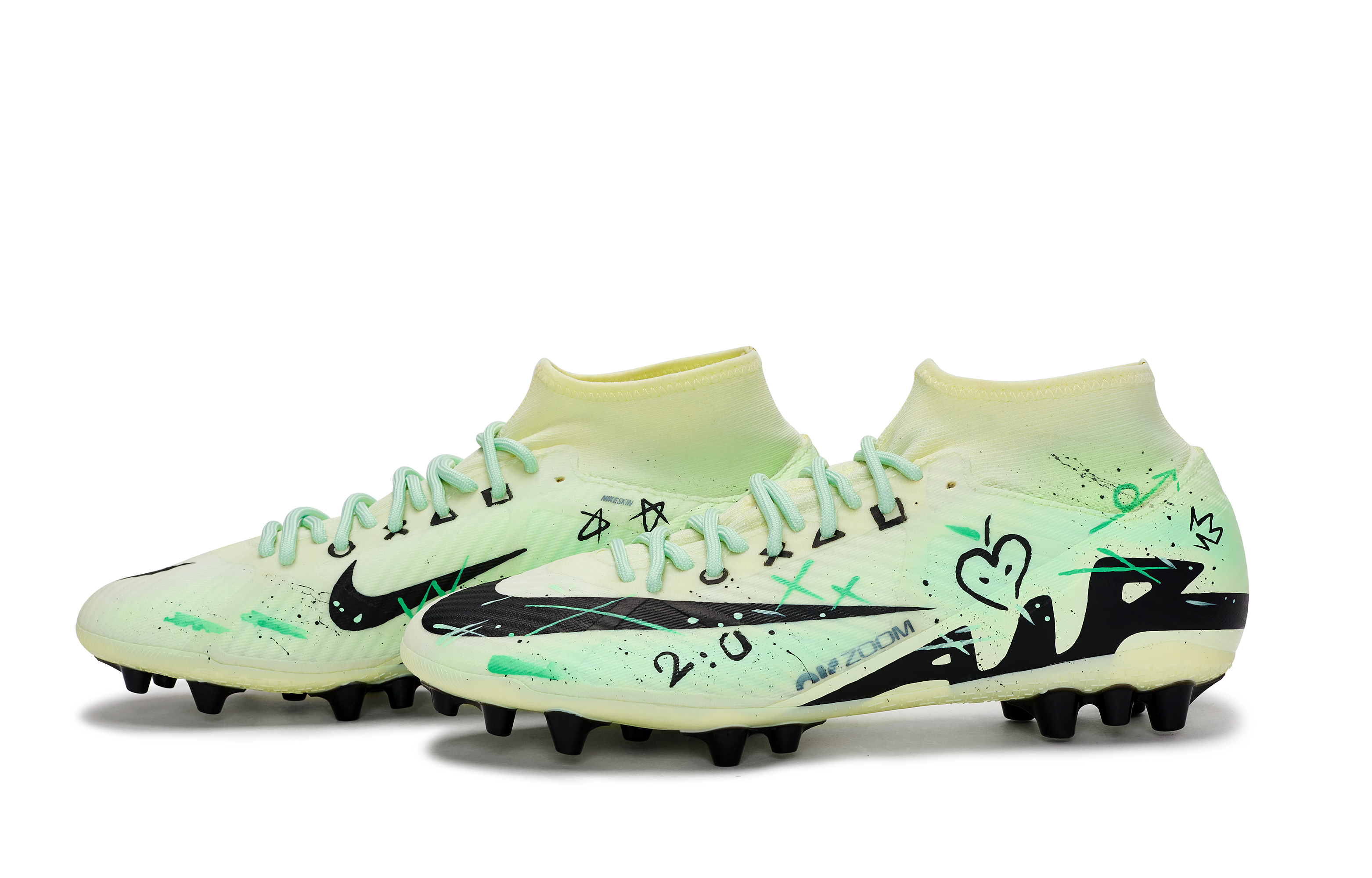 Nike Mercurial Superfly 9 AG Artificial Ground Slip Resistant Soccer Shoes Men’s Black Rice Green