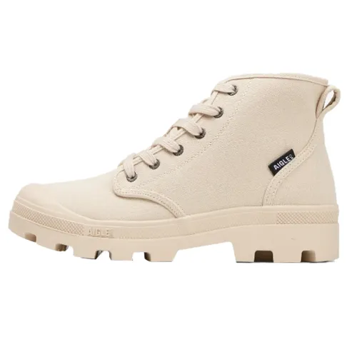 AIGLE Slip Resistant Abrasion Resistant High top Casual Shoes Unisex Mink Apricot
