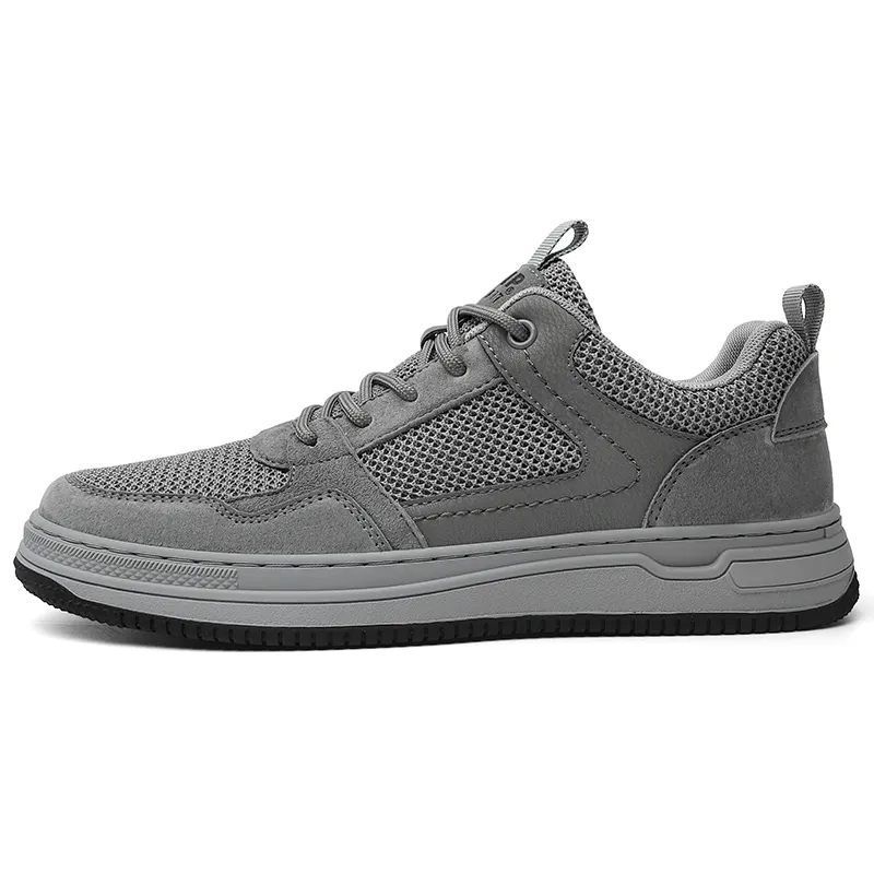 JEEP SPIRIT Cut Out Comfortable Skateboard Shoes Low top Casual Shoes Men's Gray