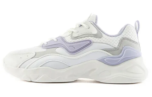 ANTA Casual Shoes Women's Low Top Ivory White/Light Purple Gray