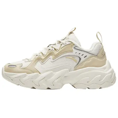 Anta Slip Resistant Abrasion Resistant Slip Resistant Abrasion Resistant Low top Casual Shoes Women's White Yellow