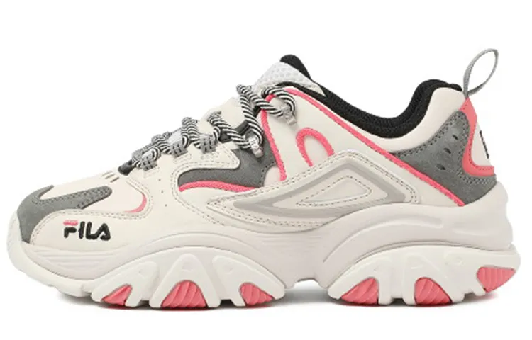 FILA Fashion Low top Casual Shoes Women's Beige Pink White