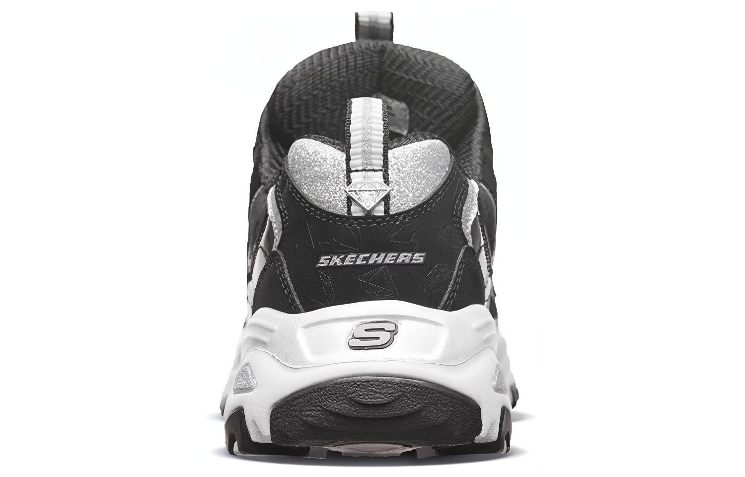 Женские кроссовки Skechers D'Lites (черно-бело-серые) — Чёрный / белый / серый — фото 4