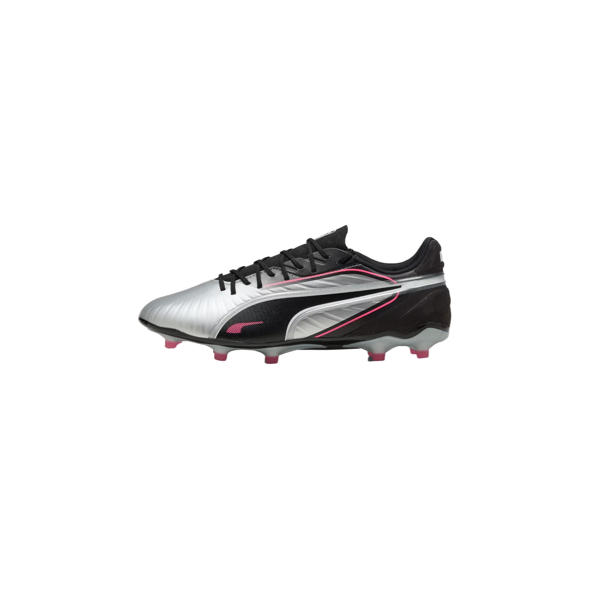 PUMA KING MATCH Fabric Soccer Shoes Unisex Silver Black