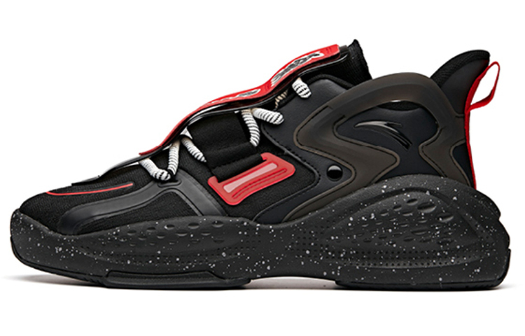 Anta Bastard Cushioning Slip Resistant Low top Skateboard Shoes Men's Black Red