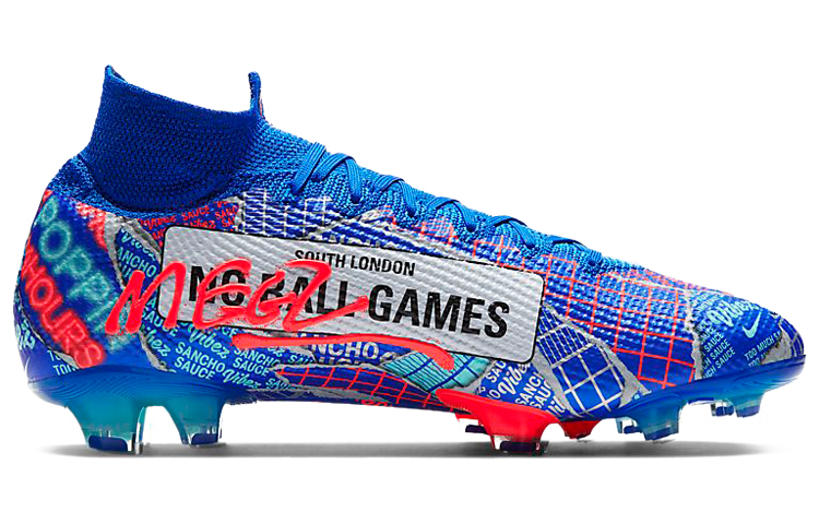 Мужские бутсы Nike Mercurial Superfly 7 13 Elite SE FG (сине-красный) — Синийкрасный — фото 2