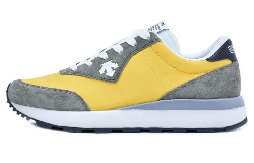 DESCENTE Heritage Style Leather Slip Resistant Abrasion Resistant Low top Casual Shoes Women's Classic Yellow