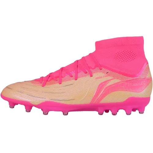 Li Ning Soccer Shoes Men's High Top Pink Color
