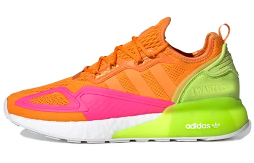 Adidas Originals ZX 2K Boost Slip Resistant Low top Casual Shoes Unisex Orange Pink Green