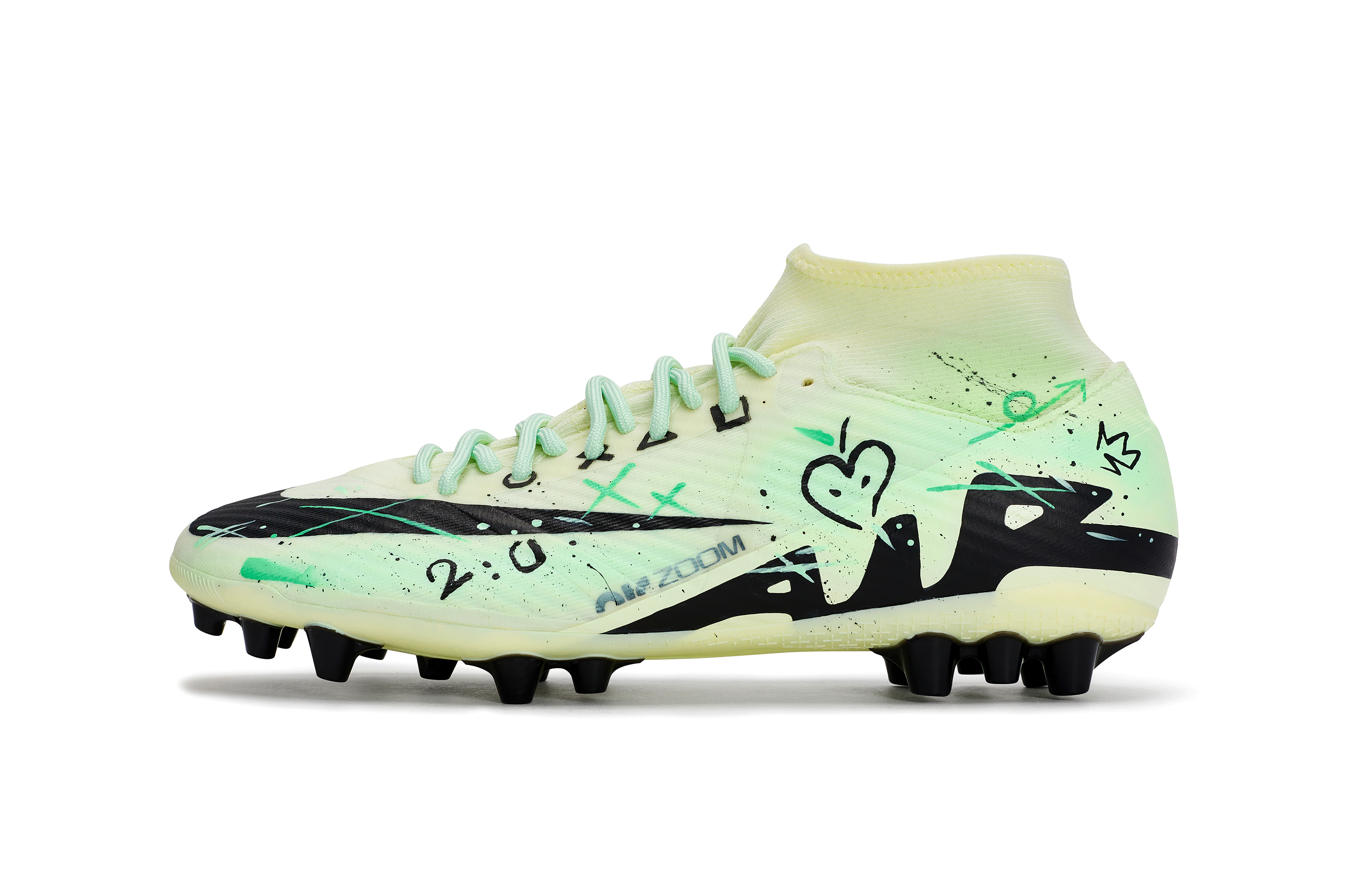 Nike Mercurial Superfly 9 AG Artificial Ground Slip Resistant Soccer Shoes Men’s Black Rice Green