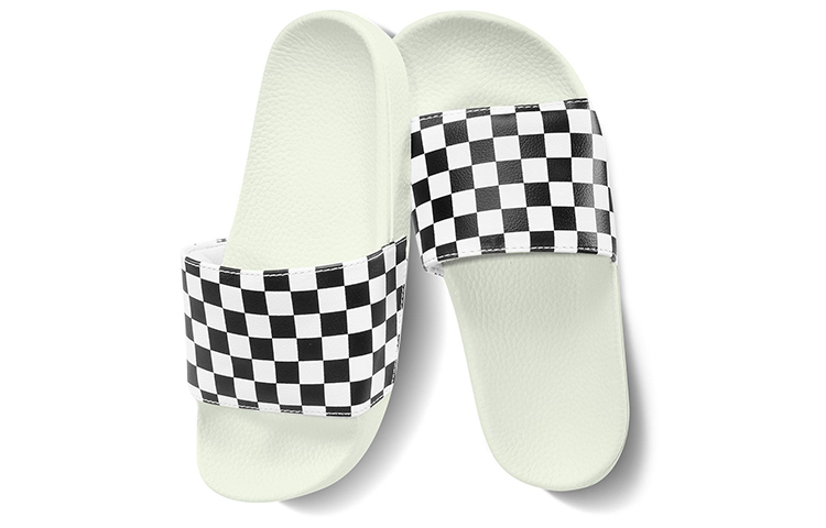 Женские шлепанцы Vans Slide-On (черно-белые) — фото 4