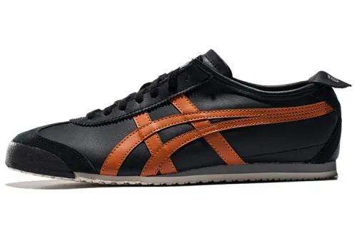 Onitsuka Tiger MEXICO 66 Comfortable Slip Resistant Low top Casual Shoes Unisex Black Orange