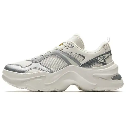 Anta Abrasion Resistant Lightweight Wear resistant And Lightweight Low top Casual Shoes Women's White Silver