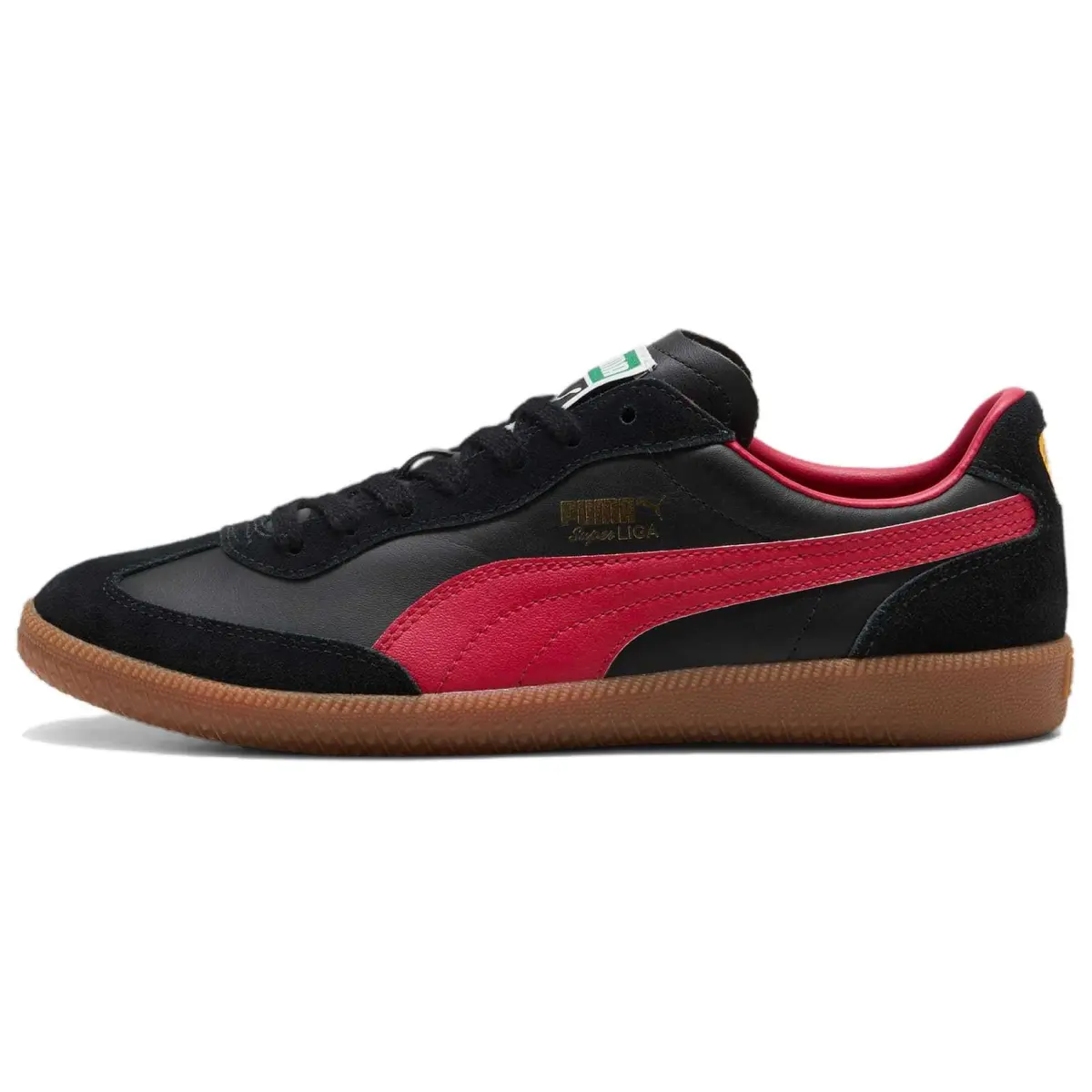 PUMA Liga Comfortable And Breathable Abrasion Resistant Low top Casual Shoes Unisex Black Red