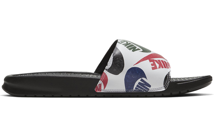 Шлепки Nike Benassi JDI Print (черно-белые) — 黑/白色/多色/黑 — фото 2