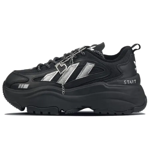 Adidas Originals OZGAIA Slip Resistant Low top Casual Shoes Women's Black Silver