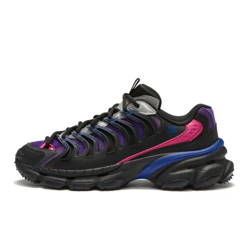 FILA FUSION BRACKET Starship Shoes Abrasion Resistant Low top Casual Shoes Men's Black Iron Blue Purple